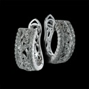 This is a lovely pair of diamond hoop earrings from Beverley K.  These earrings have a floral leaf pattern in the center of beautifully scalloped edges.  They are 18K white gold and have a total diamond weight of .26ct.  