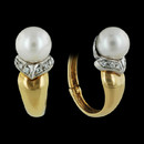Damiani Earring 49F2: A gorgeous pair of 18kt yellow/white gold earrings from Damiani, set with .14ctw of diamond pave. The pearls measure 9mm around. Damiani Earring 49F2 jewelry