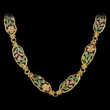 Nouveau Collection 18k gold floral necklace