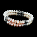 Honora Bracelet 49Z4: A beautiful Honora two stranded white and pink pearl bracelet. With sterling silver clasp. Honora Bracelet 49Z4 jewelry