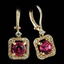 Jane Taylor Earring 50L2: Jane Taylor Mimosa frame earrings in 18kt yellow gold and set with 2.99ctw red spinels accented by .32ctw diamonds. Jane Taylor Earring 50L2 jewelry