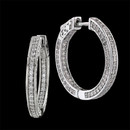 These 3 sided diamond huggie earrings are so elegant.  The 18kt white gold diamond earrings have a total diamond weight of 1.75ct.  The diamonds are VS 2 in clarity, F in color and the earrings measure 25mm in diameter.