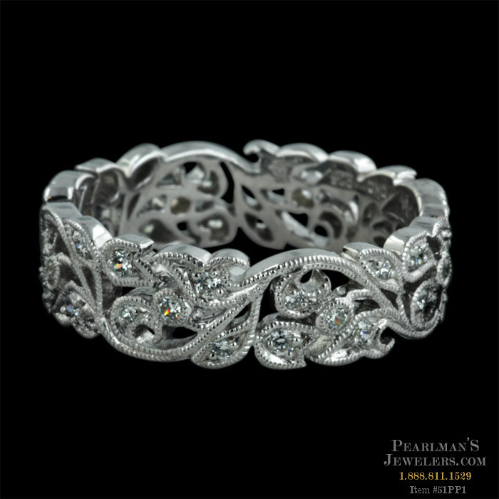 Item 51PP1 Beverley K's 18kt white gold diamond floral wedding ring