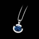 A very pretty silver pendant that is rhodium plated. The center stone is a topaz kashmir blue 2.70ct. 