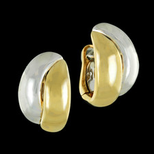 A beautiful set of 18kt white and yellow gold pierced clip earrings by Damiani. The earrings are 22mm x 15 mm and weigh 14 grams total. Very nice set!