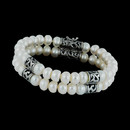 Honora Bracelet 52Z4: Double stranded white pearl bracelet with a sterling silver clasp by Honora. Honora Bracelet 52Z4 jewelry