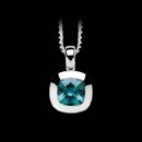 A beautiful silver pendant rhodium plated topaz caribian blue 2.30ct.