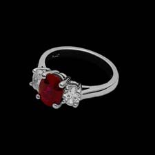 Exclusive from the Pearlman's Collection, this stunning platinum ring features a 2.01ct. ruby flanked by .62cts. in side diamonds.