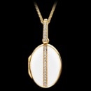A luxury British made Charles Green locket, crafted in 18k white, yellow and rose gold.
The locket features striking white opaque enamel, and line of pave set white diamonds.
The bale of the locket is also pave set with diamonds. The total carat weight of the diamonds is 0.11tcw.
The locket is 16mm x 13mm.
Each Charles Green locket comes with a certificate of authenticity, signed by the company's sixth generation family owner.
(Chain sold separately).