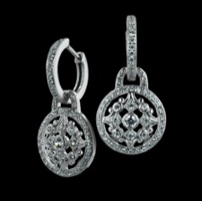 Beverley K 18kt white gold diamond earrings with diamond dangles