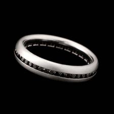 Whitney Boin 5mm platinum wedding band with satin finish and .57ctw. of black diamonds channel set. One of the most comfortable rings made.  Available in all finger sizes with matte or high polish surface. Technically perfection.  Handmade in America.