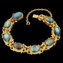 Gurhan Bracelet 58GG4: Brilliant labrodite and 24kt gold bracelet from Gurhan. Features a box clasp with safety chain. 7.75 inches. Gurhan Bracelet 58GG4 jewelry
