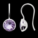 Bastian Inverun- Very modern, sleek look, wear them daily, very comfortable. Sterling Silver High Polished,2.90ct round Amethyst hanging earrings, approximately 9mm, hangs a little less then a 1/2"  