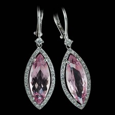 Unique and beautiful 5.75ctw marquise morganites surrounded by .41ctw diamonds from Jane Taylor's Twinkle Twinkle collection, in 18kt white gold.