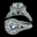 This Spark engagement ring comes in 18 karat white gold and has 0.65 carats of diamonds. The "V" design gives it a distinctive look.(ALSO AVAILABLE IN PLATINUM) Center Stone not included.