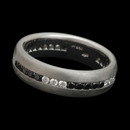 From the Whitney Boin Route 66 collection of wedding bands for men, comes this platinum band with a mix of black and white diamonds.  The band is 5mm wide and contains a total weight of .65ct. in diamonds.