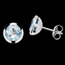 Bastian-Inverun: Gorgeous and very comfortable Sterling Silver round Sky Blue Topaz 3.4ct stud earrings approximately 9mm.