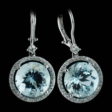 Jane Taylor round Twinkle Twinkle diamond frame earrings with beautiful 11.64ctw blue topaz and .44ctw diamonds in 18kt white gold.