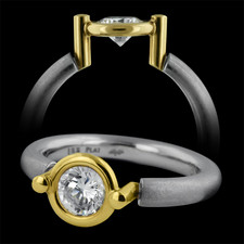 Whitney Boin platinum shank 18kt yellow gold post ring