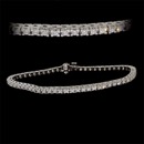 Our classic 18kt white gold diamond line "tennis" bracelet. This is a handmade piece set with 2.25ct of VS+ F-G ideal cut diamonds. There are none made any finer. The bracelet is 7 1/4 " in length, 2.9mm width, and 3.25mm height. Workmanship is incredible. Available in all diamond weights, yellow gold, and platinum. Made in the America.   