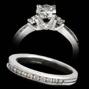 Platinum diamond engagement ring from Scott Kay, set with 0.70ct of diamonds. Center diamond not included. 
Wedding band is no longer included. Engagement ring is instock, size 6.25.