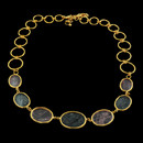 Gurhan Necklace 68GG3: Gurhan's Flat Rune Necklace. Pink quartz and tourmaline stone. Graduated and adjustable to 15-17"L. Lobster clasp. Gurhan Necklace 68GG3 jewelry
