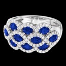 Beautiful and stunning describes this 18 karat white gold ring by Spark Creations. The ring features 2.30 carats of fine blue sapphires and 0.57 carats of round brilliant cut diamonds. This ring would make a great right hand ring of an exquisite stand alone wedding ring. The ring is also available in ruby. +