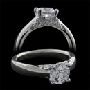 A very attractive solitaire engagement ring by Harout R in 18 karat white gold. The ring is shown with a 1.00 carat diamond center, however this ring is available with center diamonds ranging from 0.50 carats to 1.50 carats. The additional side diamonds weigh 0.11 carats. The ring shank measures 3.7mm. This rng is also available in platinum. The ring is priced without the center diamond.