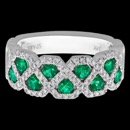Really nice 18 karat white gold emerald and diamond ring by Spark Creation. The ring features 0.72 carats of fine  emeralds and 0.38 carats of round brilliant cut diamonds. The ring would make a great wedding ring or could be worn as a stand alone right hand ring. Which ever way this ring would make a real statement! This ring is also available in ruby and sapphire. 