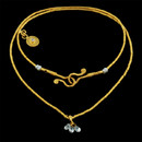 Gurhan Necklace 70GG3: Gurhan's single strand Dew necklace. A cluster of 3 diamond briolettes hang in the center. 16"L. Gurhan Necklace 70GG3 jewelry