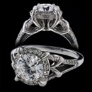 A Intricate Design detail and craftsmanship represented in a graceful, yet architectural design.  This 14k white gold engagement ring is design by Bridget Durnell in her new line of jewelry that recently came out. The center stone holds a 1 carat diamond, but can accommodate from 0.75 on up.Price does not include center diamond.  Available for colored gemstone or diamonds    