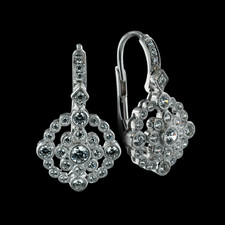Beverley K 18ktwhitegold diamond lever back earrings floral design