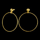 Gurhan Earring 75GG2: Big Geo Circle Earrings from Gurhan. 4.5cm pendant, 8mm half ball post. 2 1/4"H x 1 7/8"W Gurhan Earring 75GG2 jewelry