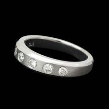 Platinum 4.5mm diamond wedding band from Scott Kay.  The satin finished piece is set with .27ctw of diamonds.