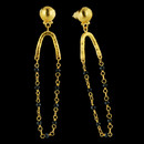 Gurhan Earring 77GG2: Wishbone Earrings with black diamond bead accents, designed by Gurhan. 35mm black diamond bead chain, short, single strand, 8mm half ball shank. Post backs. Gurhan Earring 77GG2 jewelry
