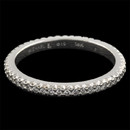 From the Michael B Petite Touch Collection a 18kt white gold 2.0mm wide diamond eternity ring. The ring is set with 48 diamonds weighing .34ct. total VVS E-F ideal cut quality diamonds. Micro pave setting is the best that there is on the market. Michael B is the top master craftsman in this field. Amazing setting! Made in the USA by hand.