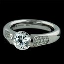 Platinum ''OF-Pave'' tension engagement ring with 0.38tw of side melee.  This Kretchmer piece can accommodate up to a 6.0ct round diamond. Price varies with size of center stone.  Center stone not included.