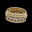 An unbelievable 18kt  gold hand made diamond wedding band from Michael B.  The ring is 10mm in width and set with 160 ideal full cut diamonds of VVS E-F quality. 1.15ct total diamond weight. The diamonds run entirely around the ring.  Made in America.