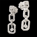 These beautiful 18kt white gold diamond earrings contain .41ct. total weight in diamonds.