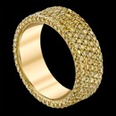 This micro pave yellow diamond Michael B. wedding band will leave you speechless. This eternity band is from the Flatband Collection and features five rows of ultra miniature diamonds, mined in Russia and hand cut for unique brilliance.