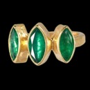 This ring has a total of 3.20ct of faceted cut, marquise emeralds. This is all pulled together with 24k yellow gold. This ring is simply wicked. 