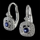 Such a lovely pair of blue sapphire and diamond earrings. These earrings are made from Beverley K in 18k gold, but can be made in 14k gold and platinum.
These earrings feature round sapphires that have a carat weight of .28tcw. The halo diamonds around the center stones have a carat weight of 0.15tcw. 