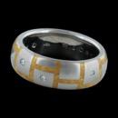 Steven Kretchmer platinum  band with 24k yellow gold inlay and diamonds. This ring is available in 6mm and 7mm sizes. This is priced in a 6.5mm width size 6.