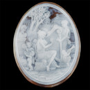 A very fine shell cameo carving. This piece measures 3 1/4 " x 2 1/2 " This piece was carved in Italy.