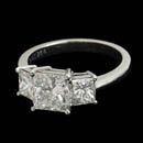 Classic platinum princess cut 3 stone ring.  This ring is set with a 1.52ct center and 1.12ct side diamonds.  Most sizes available.
