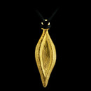 Gurhan Necklace 98GG3: Flame Organic Pendant. From Gurhan's Eden Collection. 24-karat hammered yellow gold pendant on a black silk cord. 18" length. Gurhan Necklace 98GG3 jewelry