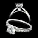 Wonderful platinum diamond eternity engagement ring from Scott Kay. The ring is set with .48ctw of diamonds set around the entire shank. The ring measures 2.2mm. Center diamond not included. Match wedding band 86U1.