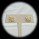 A pair of 18kt gold "Kiss" earrings by Old World Chain.  The earrings are set with .54ct of diamonds and measure 12mm.  