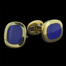 Beautiful pair of 18kt yellow gold Lapis cuff links. Made in Italy.