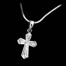 This Sasha Primak design is the most beautiful diamond cross pendant that we have seen. The diamonds are hand cut to make the design. The cross measures 12mm in length and contains .61ctw of diamonds. Available in larger sizes.